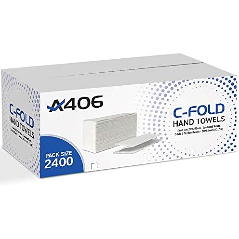 WHITE 2 PLY C FOLD PAPER HAND TOWELS MULTI FOLD CASE OF 2400 C Fold Cover