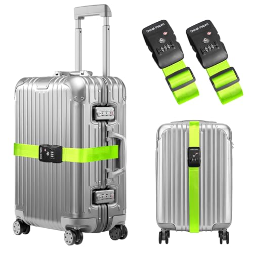 Image of Travel Inspira Luggage Straps for Suitcases with TSA Lock, Protect Your Luggage Anti-Burst, High Visibility Color, Easy to Identify Luggage Adjustable Heavy Duty Belt for 20-28Inch Suitcases