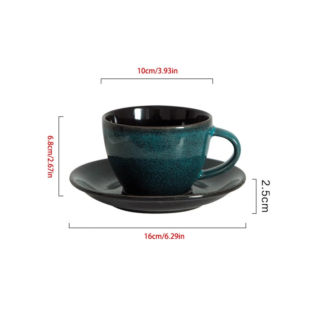 ENGENDER Tazas Cafe Taza De Café Esmaltada Al Horno, Juego Simple Té La Tarde Mug Cups(B)