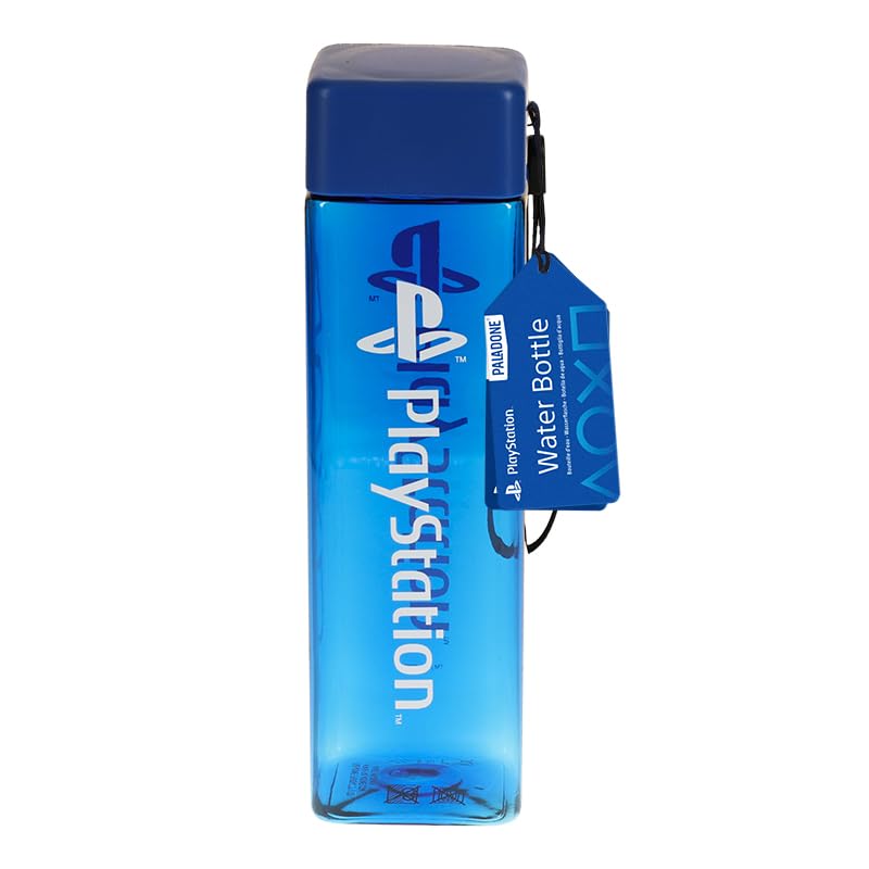 PlayStation Paladone Square Travel Plastic Water Bottle with Wrist Strap Gifts 500Ml (17 Fl Oz), Blue, 500 ml - Image 4