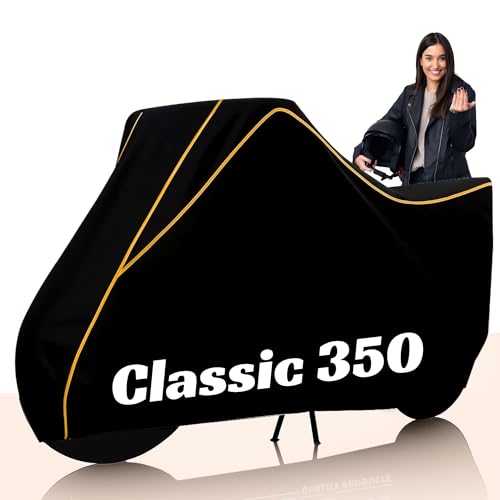 Image of Kayme Classic 350 Water Resistance Bike Cover Heavy Duty Premium Taffeta Motorcycle Cover | UV Protection, Dustproof, All Weather, Scratchproof, Two Wheeler Body Cover with Elastic Bottom | For