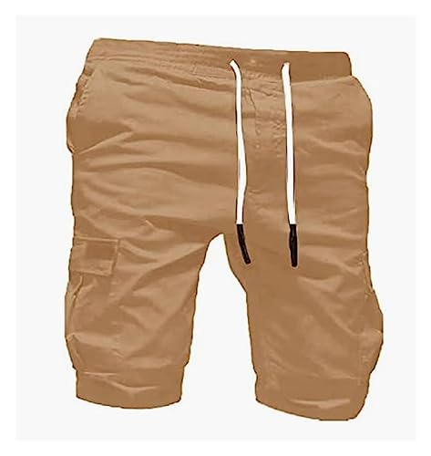 Short cargo de sport homme taille plus khaki pour course et plage - 3