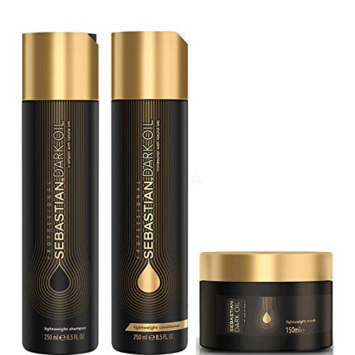 Preisvergleich Produktbild Sebastian Dark Oil Schwerelos Lightweight Set - Shampoo 250ml + Conditioner 250ml + Maske 150ml