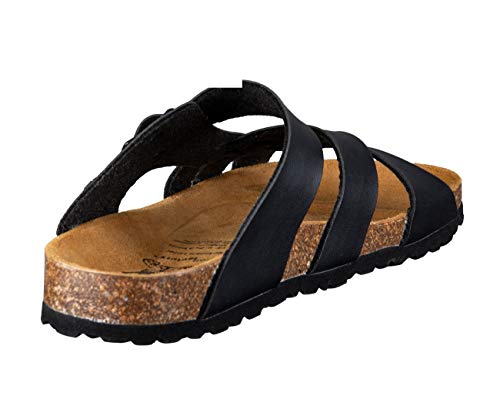 Pantoletten Damen Lico Bioline Flora in Schwarz, Größe 35