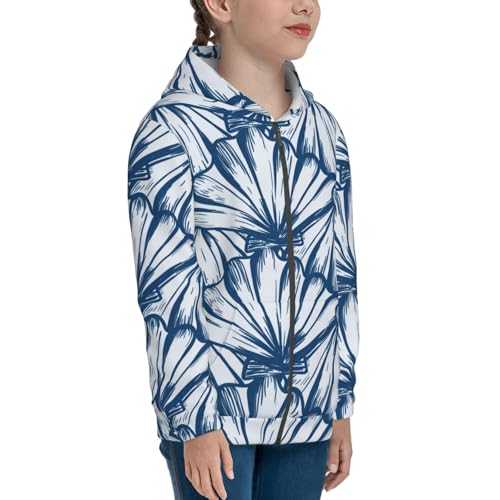 Blue Shells Kid Hoodies Boys Zip Up Sweatshirts Girls Pullover with Pocket4