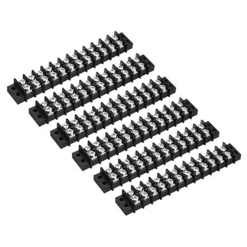 Lot de 6 borniers 12 positions 300V 20A de répartition pour montage rail DIN