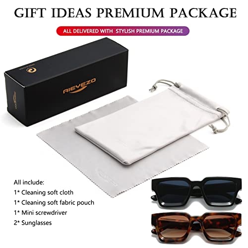 Image of AIEYEZO Square Sunglasses for Women Men Square Thick Frame Sun Glasses Simple Designer Style Shades