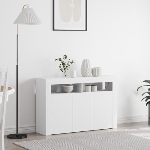 Générique Buffet Blanc Blanc Bois d'ingénierie 116 x 30 x 75 cm Moderne,Meubles,Armoires & Meubles de Rangement,Buffets & bahuts,Blanc,38.3 KG,3333876