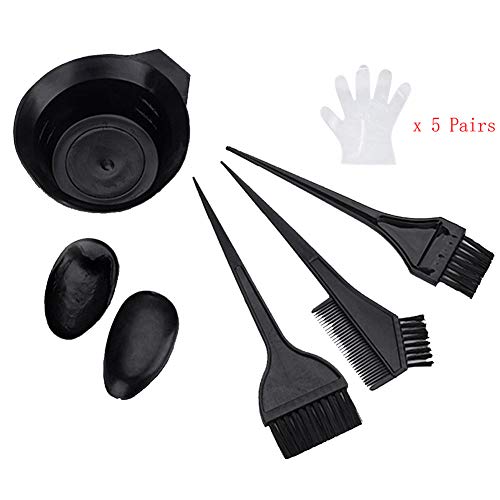 WSX 5 pcs Professional Hair Coloring Dyeing Brush and Bowl Set, Hair Color Brush Mixing Bowl Kit Perfect Tools for Hair Tint Dying Coloring Applicator