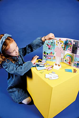 Floss & Rock- Florence Magnetic Dress Up Doll 40 Pc Playset- Wooden Educational Shape Sorting Game- Happy Hospital Scene Book For Boys & Girls- Stem- Montessori Preschool Toys For Toddlers Ages 3+ #TOP4