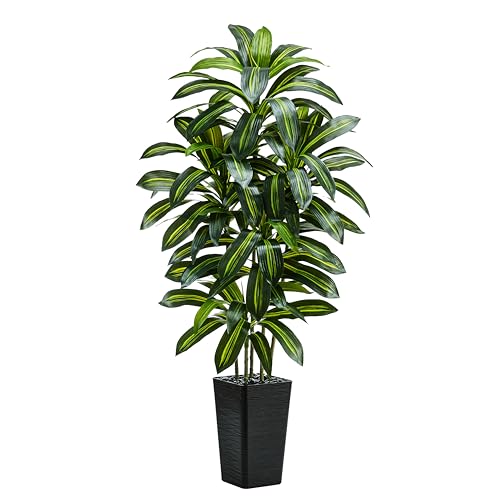 TNGGNT 180CM Künstliche Drachenbaum Pflanze Kunstpflanzen Groß mit Schwarz Pflanzgefäß Kunstbaum Drachenbaum Indoor Decor für Innendekor Wohnzimmer Schlafzimmer Büro Garten Haus Decor