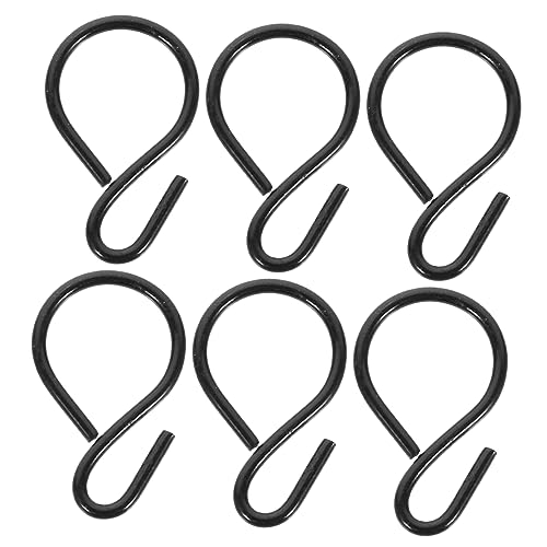 HOOTNEE 6pcs Black Hook Iron Hook Heavy Duty s Hooks Plant Stand Hanger Heavy Duty Clothes Rack Basket Hooks Black s Hooks S Hooks for Hanging Clothes Pots Hangers Iron Hooks