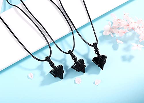 Image of XIANNVXI Healing Crystal Necklace for Men Jewelry Gift | Adjustable Black Rope Natural Gemstone Pendant