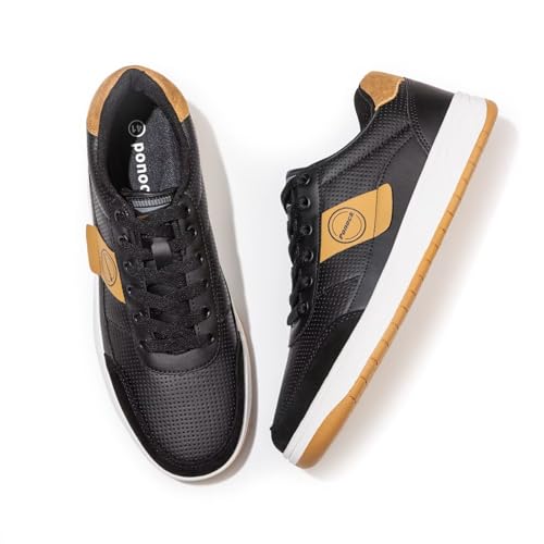 BNR Mens Fashion Sneakers Skate Shoes Casual Comfortable Durable Black Navy Brown - Main Image