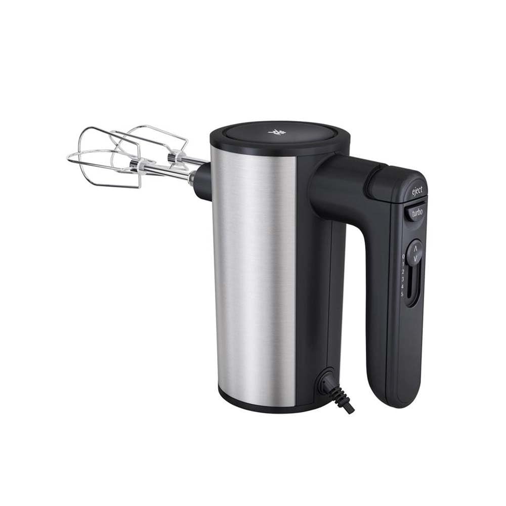 WMF Kult X Handmixer – Handrührgerät aus Edelstahl Cromargan mit 5 Geschwindigkeitsstufen und Turbofunktion, leistungsstark, Küchenmixer zum Rühren, Kneten und Aufschlagen, ergonomisch, leise, schwarz