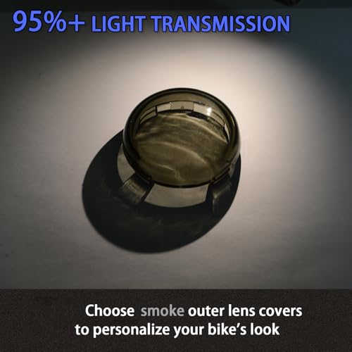 Image of Turn Signal Lens Kit,Front /Rear Bullet Turn Signal Light Replacement Lenses Covers for Harley Sportster 883 1200 /Touring Road King Electra Glide Street Glide /Softail /Dyna /V-Rod,Smoke,2 PCS