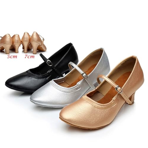 Women's Latin Dance Shoes Shoes Women Latin Salsa Dance Shoes Girls Heels 5cm 7cm Modern Ballroom Shoes Ladies for Latin, Salsa, Samba, Chacha(Silver 5cm Heel,34)2