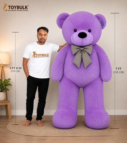 Image of Giant Purple Teddy Bear 7 Feet | Big Size Soft Toy for Girls, Cute Hugging Teddy, Valentine Gift, Birthday Gift, Plush Toy for Girlfriend & Kids