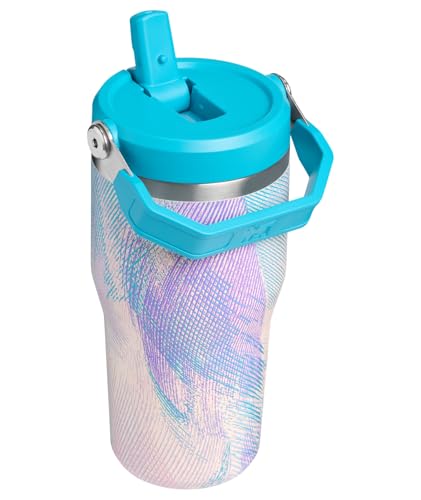 Image of STANLEY IceFlow 2.0 Flip Straw Tumbler with Handle 20 oz | Twist On Lid and Flip Up Straw | Leakproof Water Bottle | Insulated Stainless Steel | BPA-Free | Sea Glass Plume