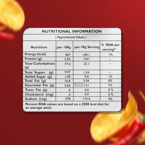 Image of Upperi Peri Peri Kerala Tapioca Chips | 70g | Kerala Kappa Chips | Fiery Peri Peri | Rice Bran Oil Fried | Zero Trans Fat | Lower Fat | NABL Certified | Vegetarian