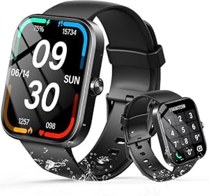 Smart Watch for Men Women, 1.91" HD Touch Screen Fitness Watch with Bluetooth Calling, Heart Rate/Sleep Monitor/Step Counter, 100+ Sport Modes, IP68 Waterproof, Long Battery Smartwatch for Android iOS