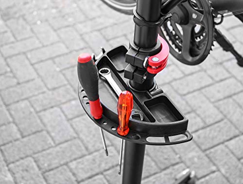 EUFAB 16414 Fahrradständer Profi, mit Stativ, 1,56 Zoll, 151-190 cm, Schwarz