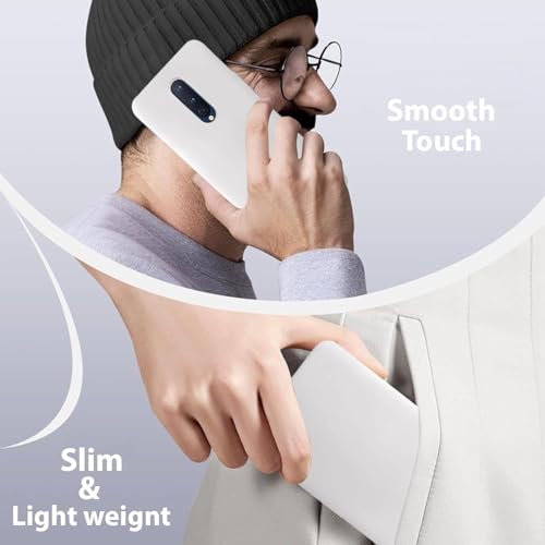 Image of LIRAMARK Liquid Silicone Soft Back Cover Case for OnePlus 8 /1+8 (White)