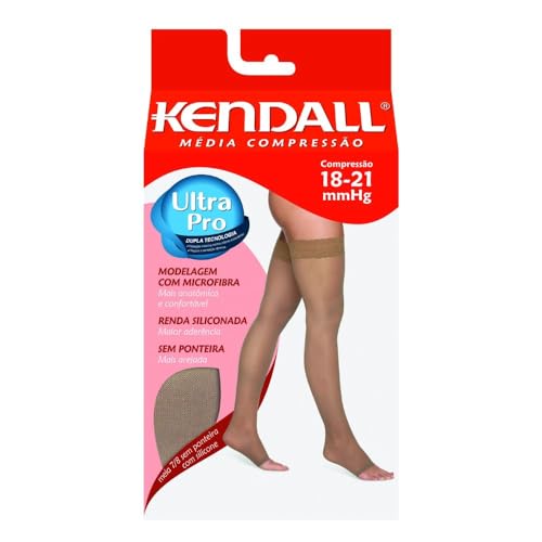 Meia Kendall 7/8 Média Compressão sem ponteira 1712 Castanho - G