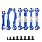 Hobbypark Metal Turnbuckle Aluminum Camber Links Toe Links with Rod Ends Steering Linkage Set for Traxxas 1/18 LaTrax Teton Upgrades Desert Prerunner, Replace 7636 (Navy Blue)