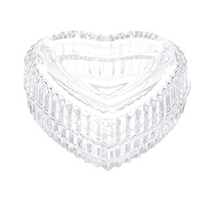 BESPORTBLE Kristallen glas hart vormige opbergdoos reliëf retro sieraden opbergdoos snoep doos met deksel