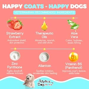 Alpha Dog Series Puppy Grooming Natural Dog Shampoo and Conditioner with Aloe Vera, pH balanced Shampoo for Dogs, Tear-Free, Moisturizing Dog Shampoo for Sensitive Skin – 26.4 Oz