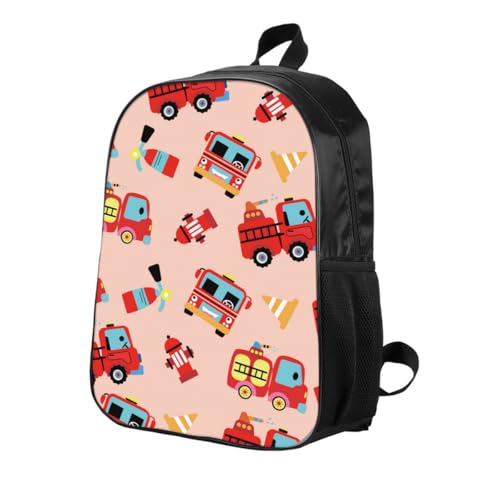 Firetruck Backpack 17 inch Cartoon Firetruck Backpack Large Capacity2