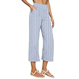 xiaoleilemon Women Stripe Print Straight Leg Pants...