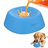 Yipetor Slow Feeder Dog Bowls for Liquid Treat, Anti-Slip【Entertained Ball-in】 Bone Broth Dog Lick Bowl, 3/4 Cup Yogurt Pup Lick Toy for Large Medium Small Breeds Dietary Supplement/Post-op Nutrition