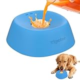 Yipetor Slow Feeder Dog Bowls for Liquid Treat, Anti-Slip【Entertained Ball-in】 Bone Broth Dog Lick Bowl, 3/4 Cup Yogurt Pup Lick Toy for Large Medium Small Breeds Dietary Supplement/Post-op Nutrition