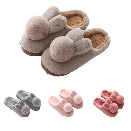 Bunny Fuzzy Slippers Cute Slippers Soft Plush Animal Slippers Warm House Slippers