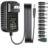 Universal 15V 3A 2A Power Supply with 11 Changeable DC Plug Tips AC to DC15Volt 2.5A 2A 1.5A 1A Switching Power Adapter Cord AC Adapter Charger Transformer for LCD Monitor Vacuum Cleaner