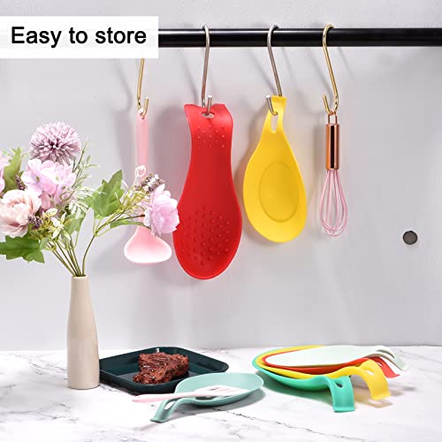 Support ustensiles de cuisine silicone vert clair pour comptoir 4pcs - 7