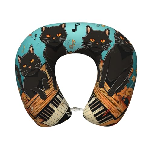 Almohada de viaje espuma viscoelástica negra tamaño único