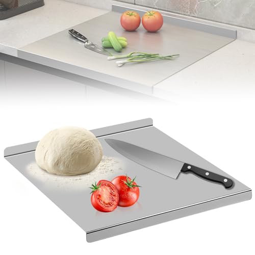 GOEDCH Tagliere in acciaio inox, 30 x 30 cm: piano di lavoro, impastatore, antiscivolo, antibatterico, per cucina e ristorante