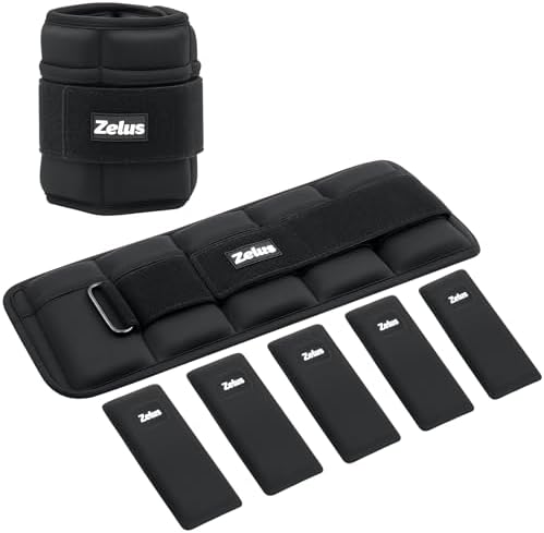 ZELUS Soft Iron Z-Fit Ankle Weights 1 Pair Adjustable, 4LB/7LB/10...