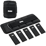 ZELUS 1 Pair Adjustable Ankle Weights, 5-10 lb Z-Fit Ankle Weights for Women Men, Ultra Thin Leg Weights for Women with Adjustable Straps, 1-5 lb per Arm Weight for Gym Home Yoga Jogging Walking