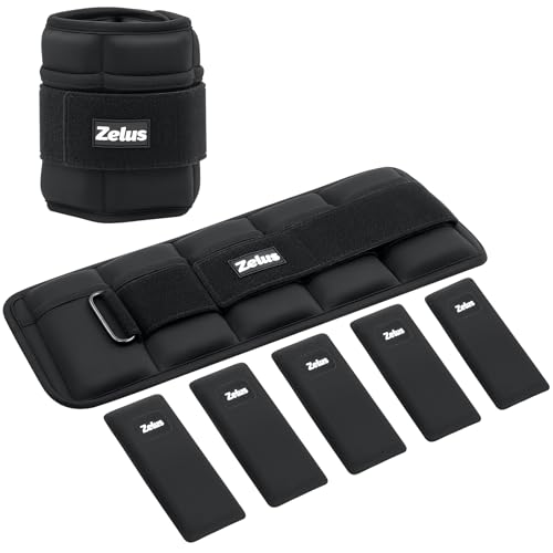 ZELUS Adjustable Ankle Weights, 5-10 lb, 1-5 lb per leg