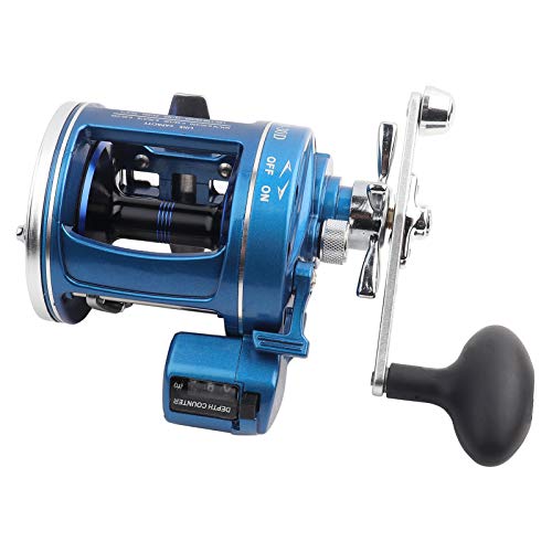 Spinning Fishing Reels, Baitcasting Fishing Reel With Line Counter, Powerful Metal Body 12Bb Fishing Spinning Reel For Freshwater Saltwater Fishing((Left-Handed Blue)) #TOP1