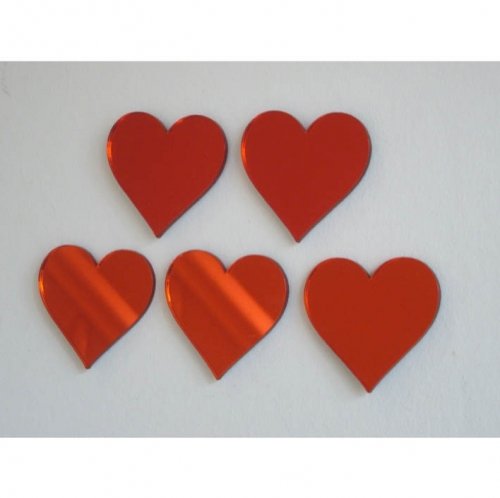 Confezione 10 x cuore specchi - dimensioni cm 2