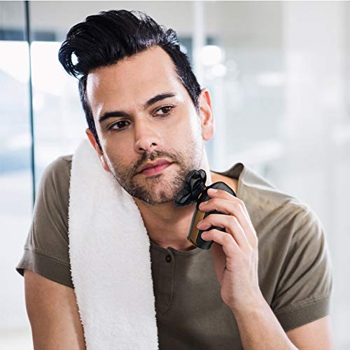 Head Shavers For Bald Men, Electric Rotary Shaver With Multi-Function, 4D Floating 5 Head Waterproof Mens Shaving Razors, 5 In 1 Wet & Dry Grooming Kit, Cordless Type-C Rechargeable, Beard Trimmer #TOP1