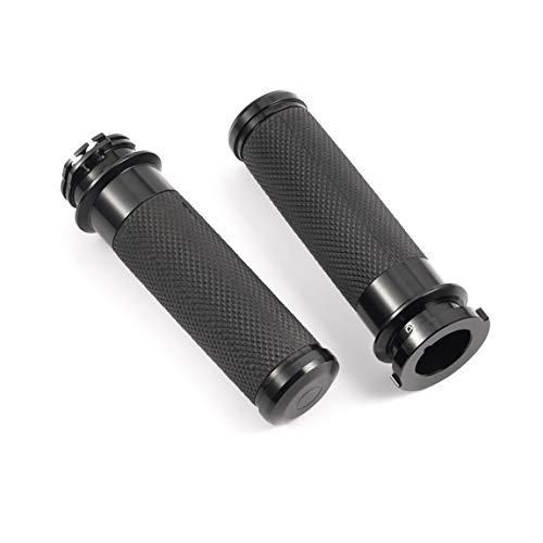 PBYMT 1\" Black Motorcycle Handgrips Handlebar Hand Grips Compatible for Harley Honda Yamaha Suzuki Kawasaki