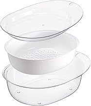 Cabilock Tigelas Tigelas De Plástico Empilháveis 3 Camadas Sobremesa de Frutas Cesta de Drenagem Tigela Tigelas Tigela Coador Pequenas Tigelas Deep Colander para