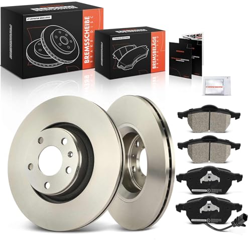 Frankberg Brake Kit incl. 2x Brake Disc + 4x Brake Pad Front Compatible with A6 Avant 4F5 A6 4F2 Replace# 8E0698151F,8E0698151K