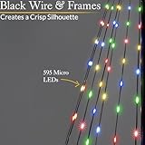 Christow Maypole Christmas Tree, Light Up Outdoor Decoration, Flashing Multi Coloured Micro LED Pyramid Light, Mains Operated (2.1m) - Image 3